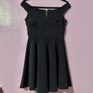 Navy blue off-the-shoulder mini dress